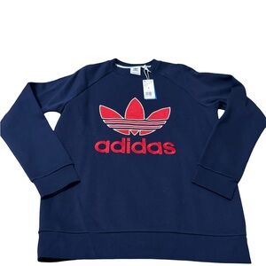Adidas Trefoil Crew Navy and Red Sweatshirt
